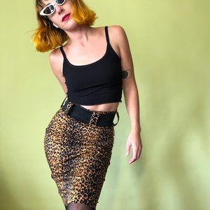 Switchblade Stiletto Leopard Print Pencil Skirt
